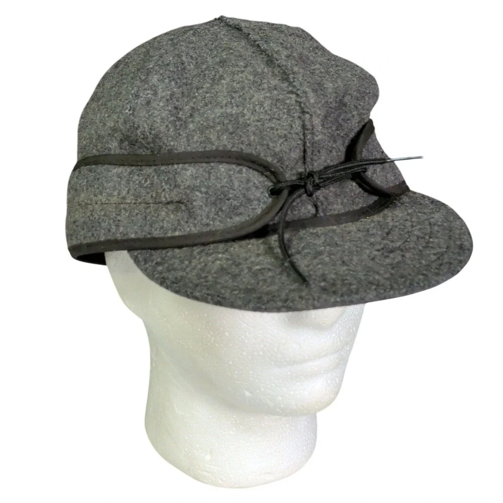 Stormy Kromer Original Kromer Cap Mens Size 7 3/8 Wool Hat Ear Flap Gray